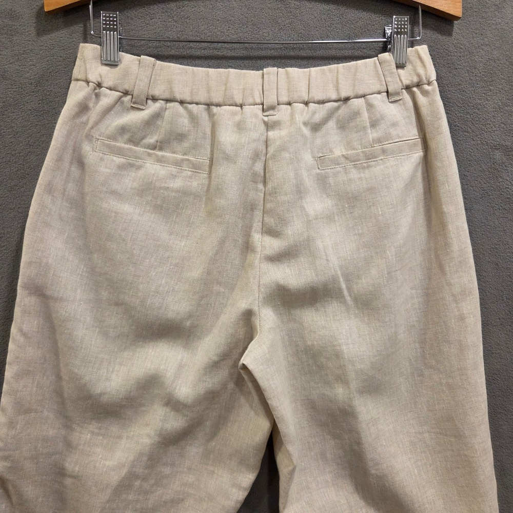 Liz Claiborne Audra 100% Linen Crop Pants Womens Size 4 Coastal Minimalist Chic - Picture 6 of 14